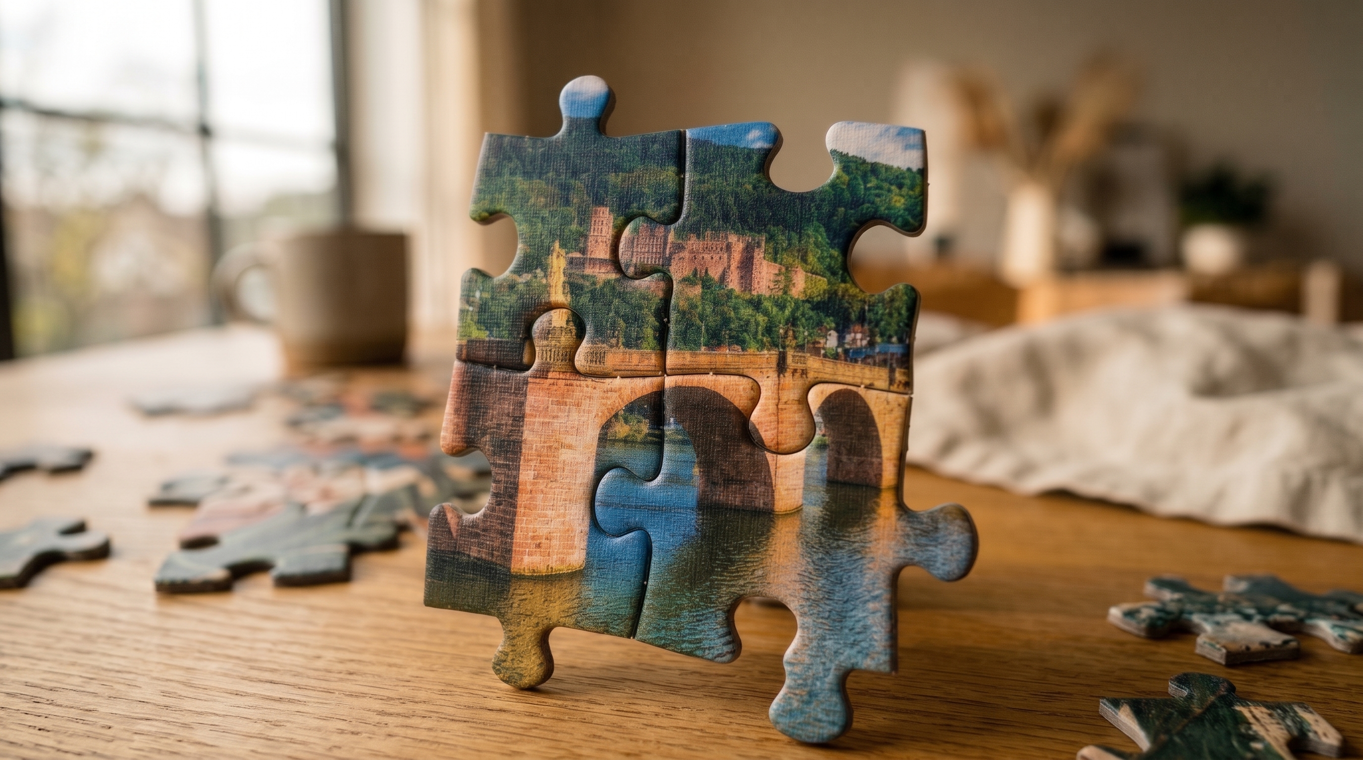 ZetCraft mat keten dokulu Heidelberg 4 puzzle parçası makro kenetlenme detayı